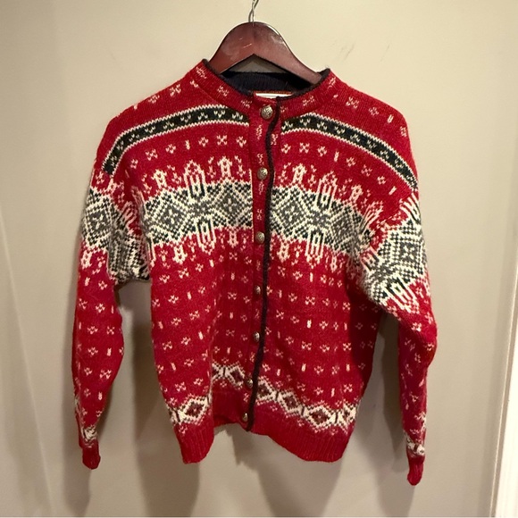 Vintage L.L. Bean Women’s Wool-Blend Button Front Fair Isle Sweater, Women's M - Picture 3 of 12